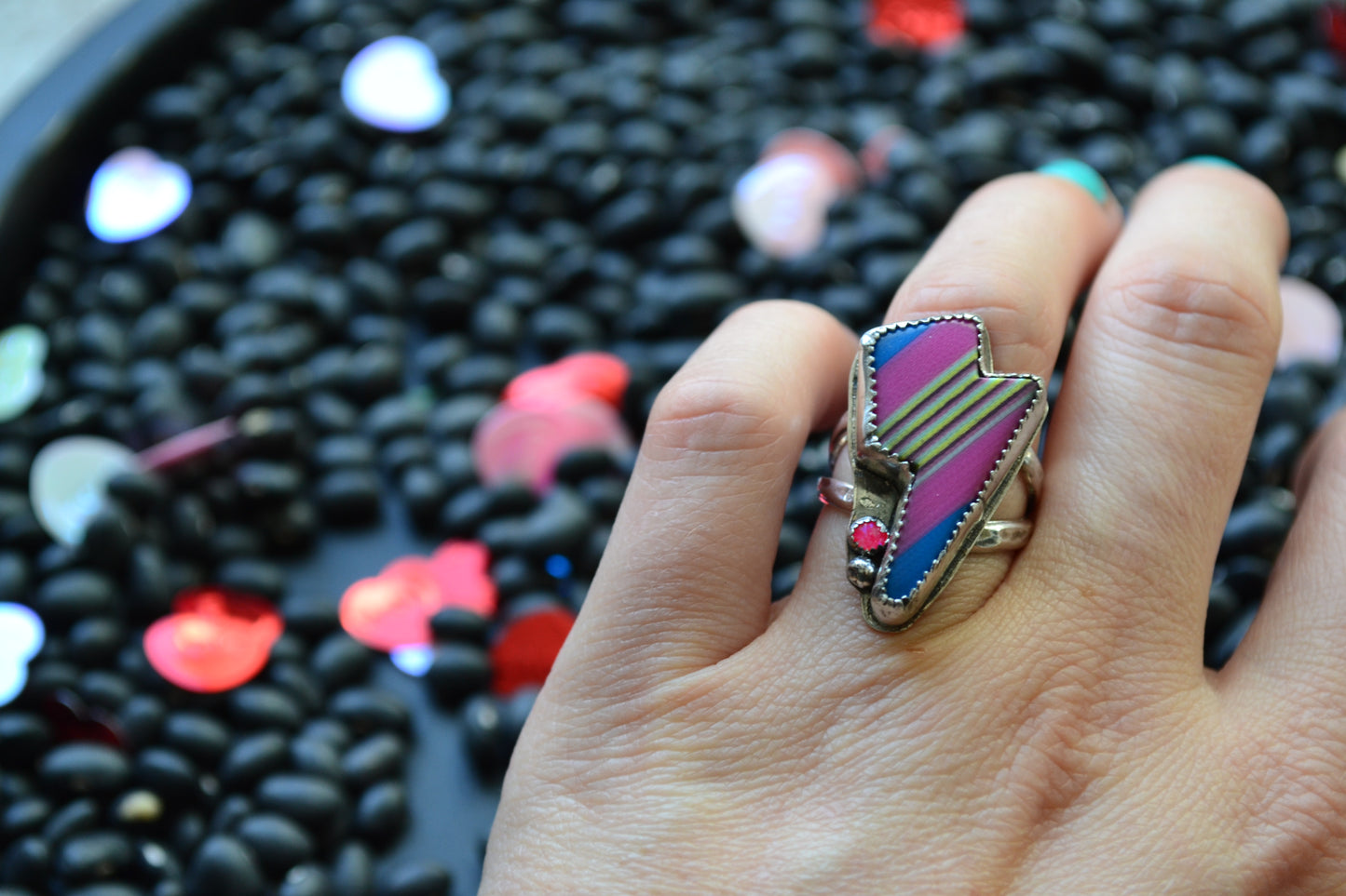 STRIPED BOLT RING SIZE 6