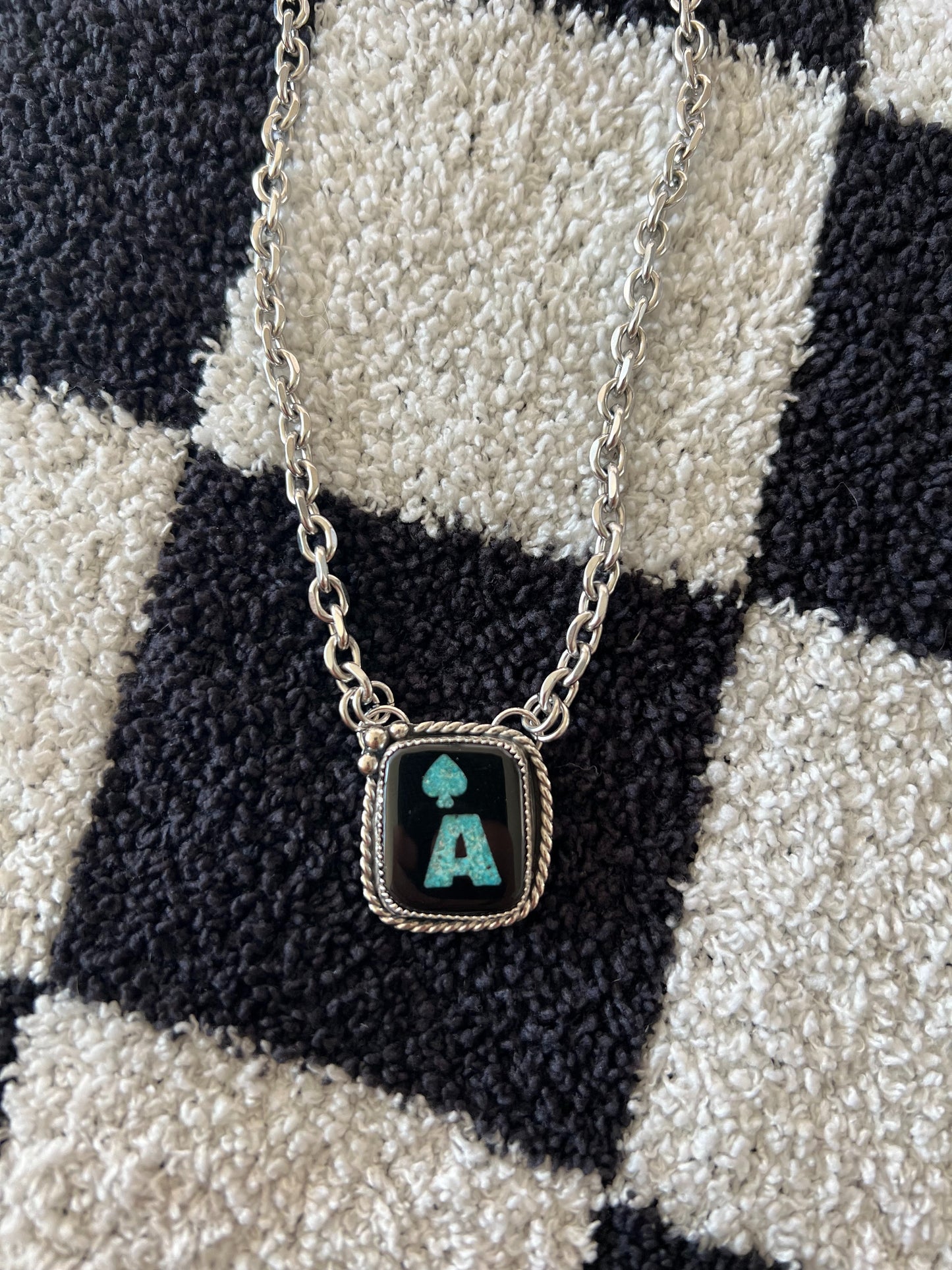 Ace Turquoise inlay Pendant