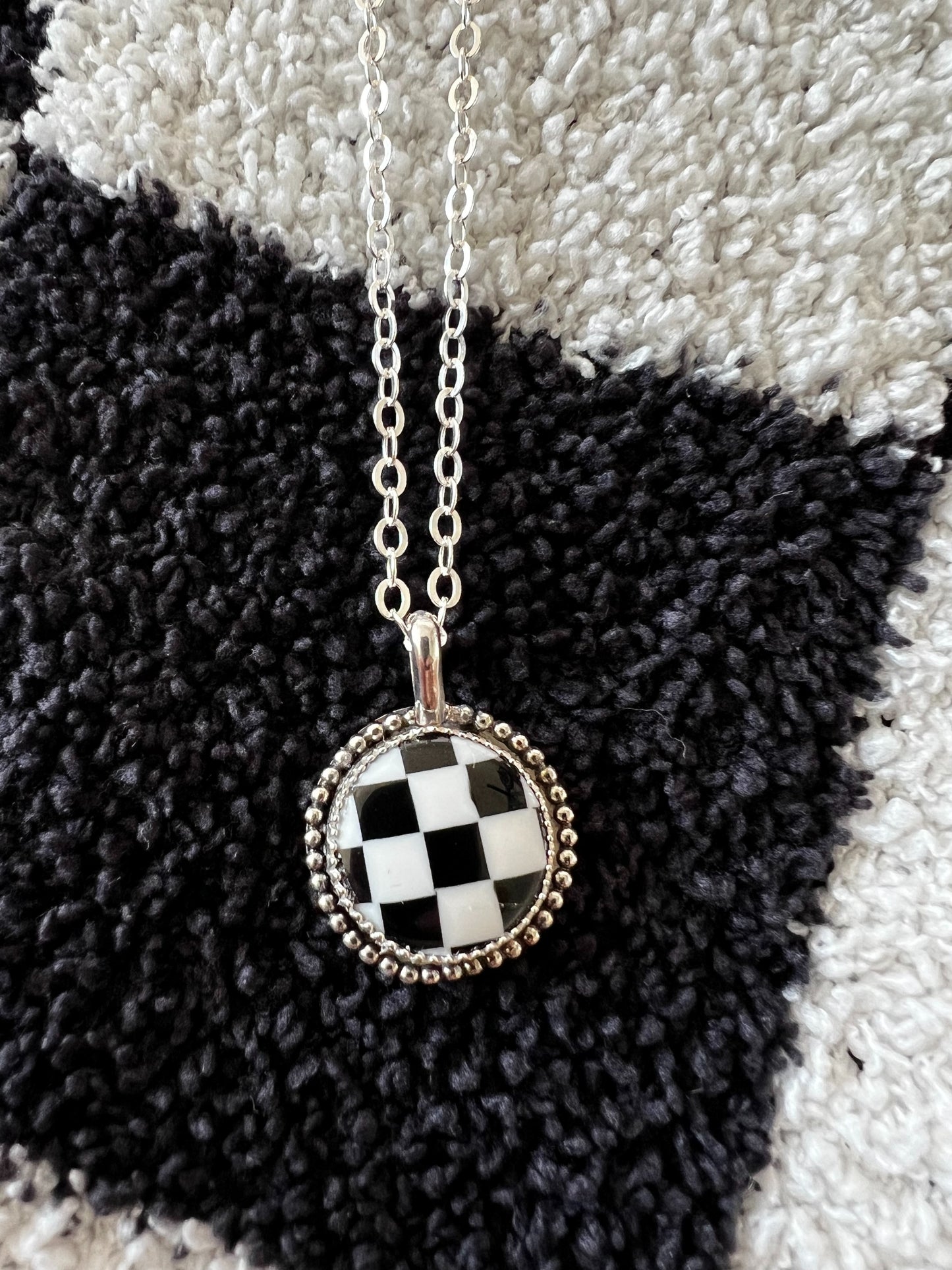 Round Checkered Pendant