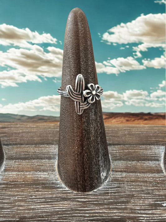 SAGUARO FLOWER STERLING SILVER RING