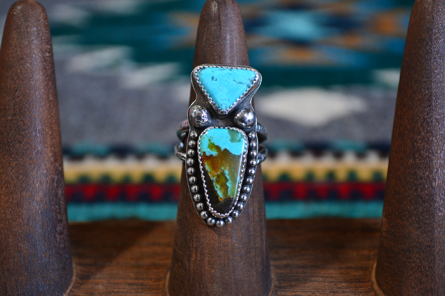 TYRONE TURQUOISE STERLING SILVER RING 6.5