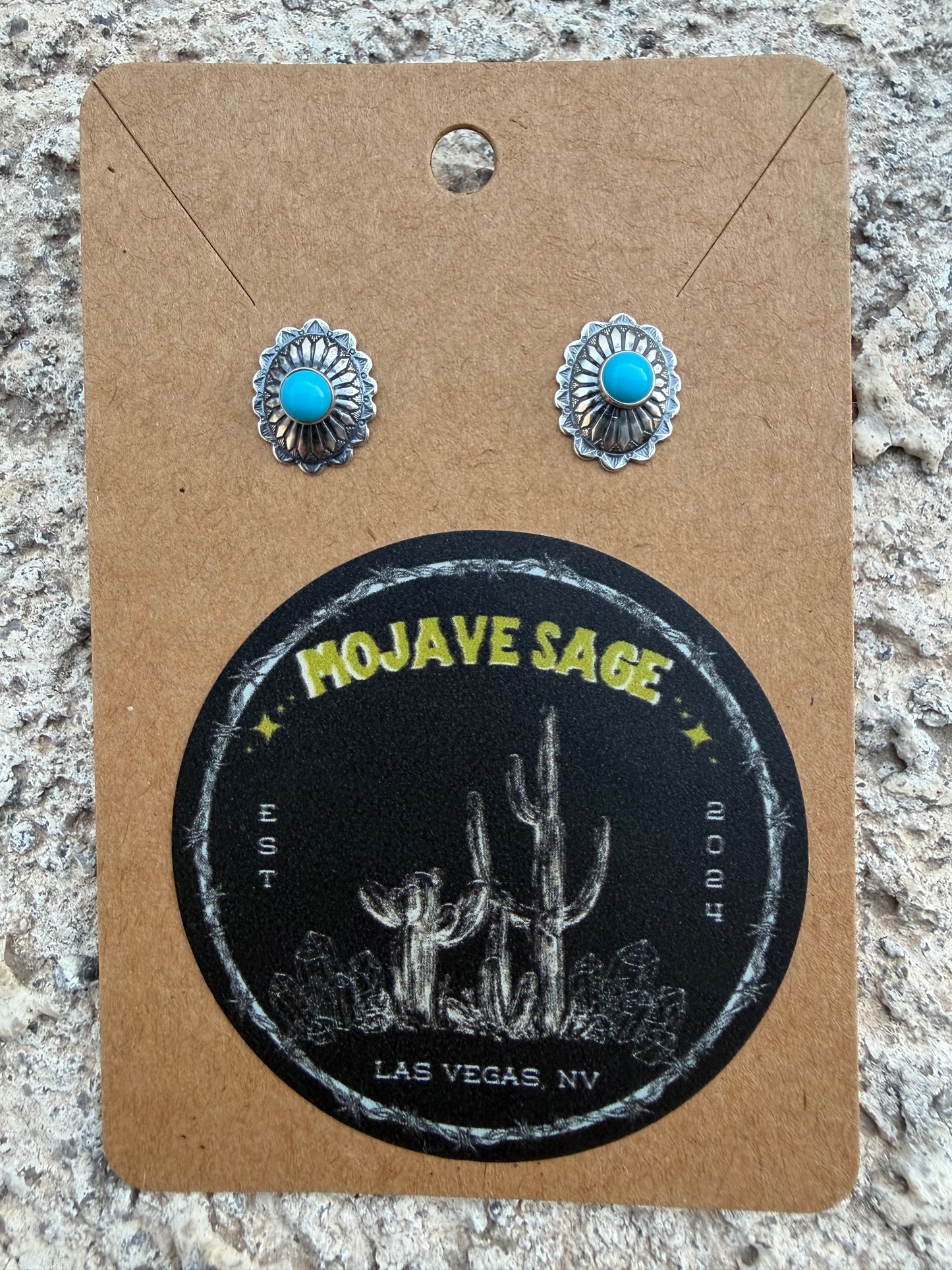 Mini Oval Turquoise Concho Studs