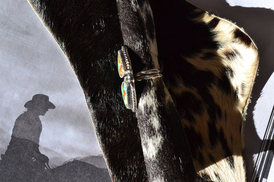 STERLING SILVER KINGMAN TURQUOISE ARROW RING SIZE 6 3/4