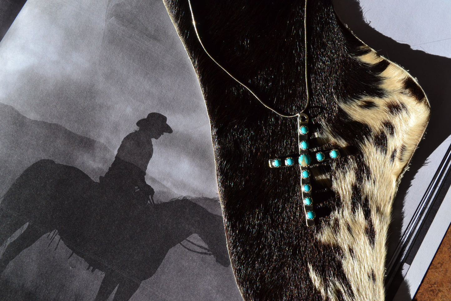 KINGMAN TURQUOISE CROSS NECKLACE