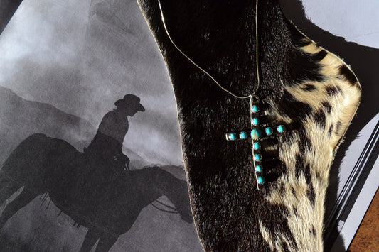 KINGMAN TURQUOISE CROSS NECKLACE