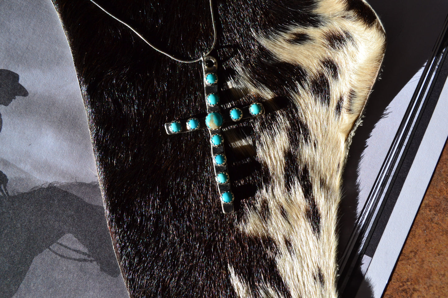 KINGMAN TURQUOISE CROSS NECKLACE