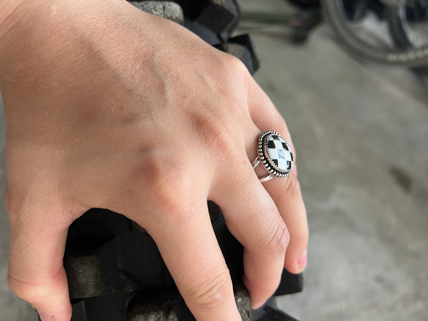 American Racer Rings CHECKERED RACE RING *MADE TO ORDER* – Mojave Sage