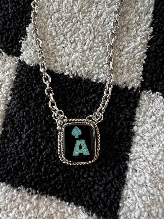 Ace Turquoise inlay Pendant