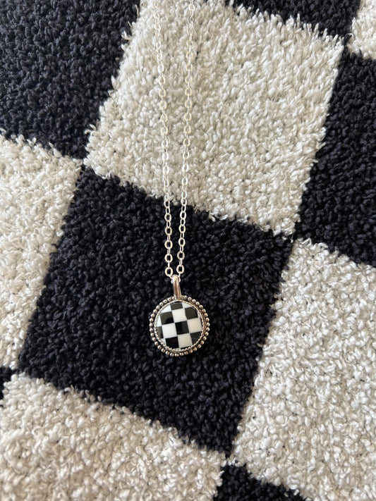 Round Checkered Pendant